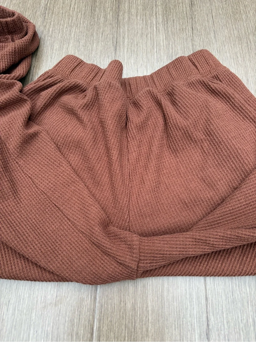 Aerie Traveler Lounge Waffle Cargo Joggers In Terracotta Rusty Brown Size S